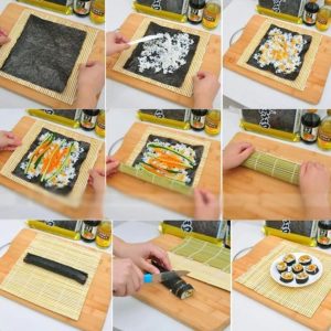5 x Esterillas De Bambú Ideales Para Hacer Sushi Kimbab Gimbap Comida Asiática Cocina, Restaurante, Hogar y Más